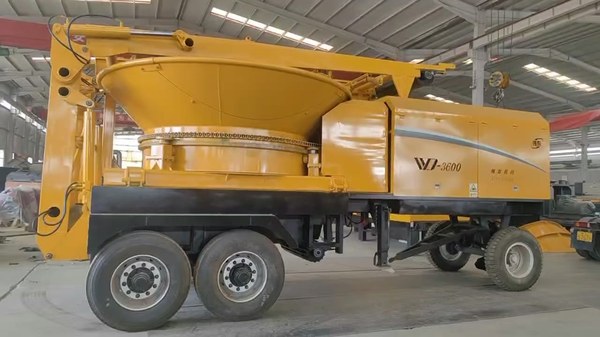 Wheeled tub grinder in the workshop, illustrating a deployment option that still requires project-specific access and transport review. Wheeled tub grinder in the workshop, illustrating a deployment option that still requires project-specific access and transport review.